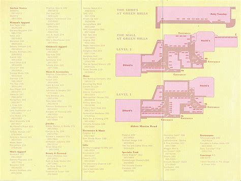 store directory green hills mall